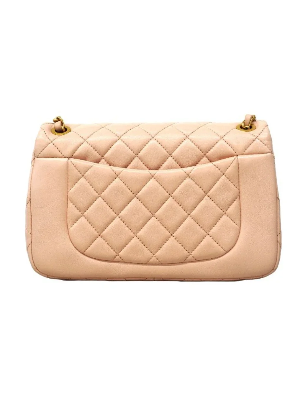 Chanel Shoulder Bag Quilted Lambskin Pink Gold